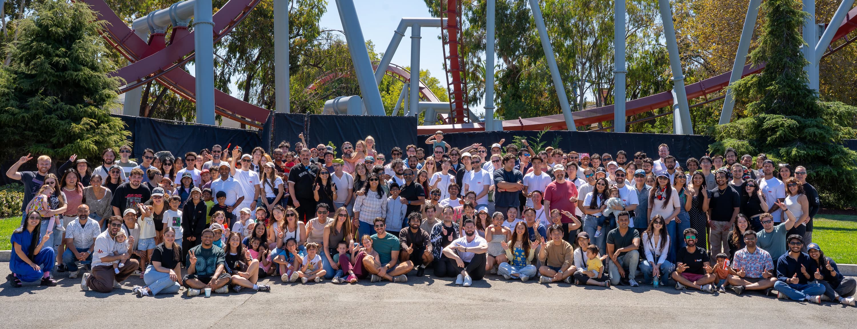 The Replit team gathered at Great America